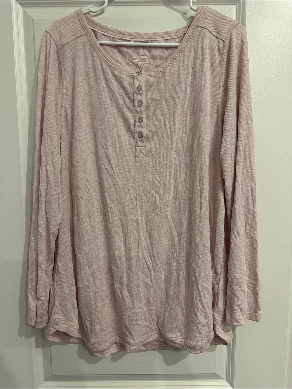 Talbots Everyday Lightweight Long-Sleeve Henley Top - Soft Pink